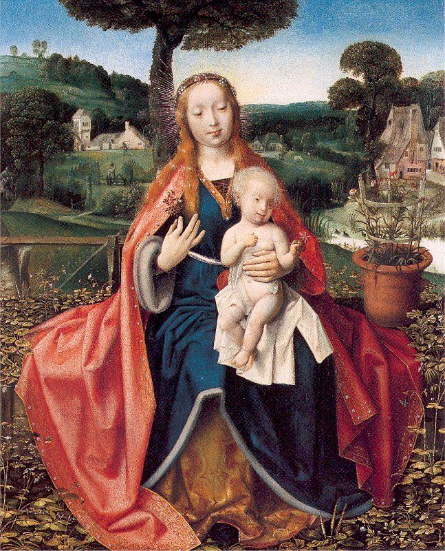 PROVOST, Jan The Virgin and Child in a Landscape Norge oil painting art